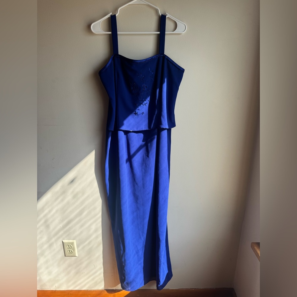 After Dark - Royal blue after dark dress Beaded Overlay formal 14 - 2 Piece